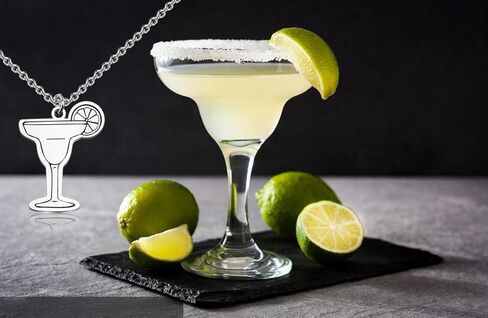 WUSUANED Funny Margarita Cup Necklace Margarita Cocktail Jewelry Drinking Lover Gift Margarita Lover Gift in Saudi Arabia