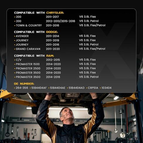 وعاء زيت المحرك مع قابس تصريف متوافق مع Chrysler 200، Town & Country 2011-2017، Dodge Avenger Journey Grand Caravan 2011-2020 وRam C/V ProMaster 1500/2500/3500 2012-2020، رقم #5184404AF in Kuwait