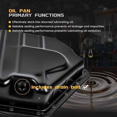 وعاء زيت المحرك مع قابس تصريف متوافق مع Chrysler 200، Town & Country 2011-2017، Dodge Avenger Journey Grand Caravan 2011-2020 وRam C/V ProMaster 1500/2500/3500 2012-2020، رقم #5184404AF in Kuwait