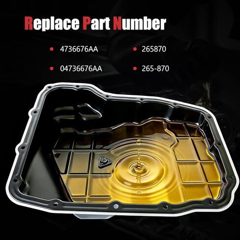 وعاء زيت ناقل الحركة AUCERAMIC 265-870 5&6 سرعات مع قابس تصريف مناسب لـ 2011-2018 Ram 1500 2500 3500 داكوتا، دودج داكوتا دورانجو، جيب كوماندر جراند شيروكي 65RFE 68RFE 545RFE 4736676AA in Kuwait