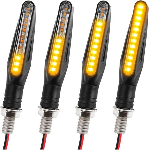 4PCS Motorcycle Turn Signals LED,2026 New Dynamic Sequential Flowing Motorcycle Blinkers with 12 High-Brightness LEDs,Universal 12V Dirt Bike Turn Dignals Motorcycles Parts in Saudi Arabia