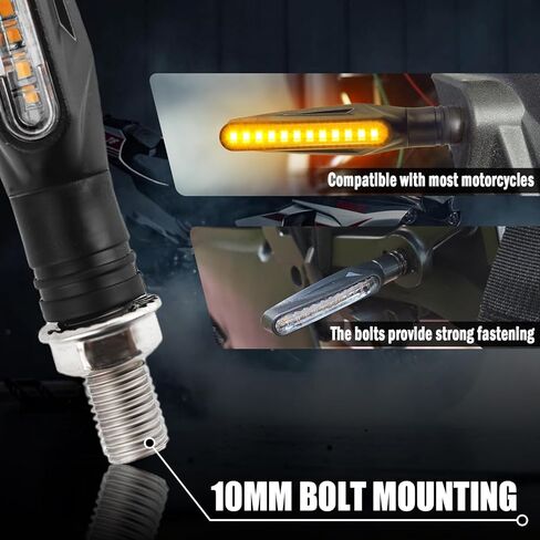 4PCS Motorcycle Turn Signals LED,2026 New Dynamic Sequential Flowing Motorcycle Blinkers with 12 High-Brightness LEDs,Universal 12V Dirt Bike Turn Dignals Motorcycles Parts in Saudi Arabia