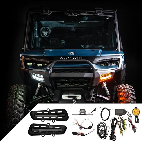 RAVEK Can-Am Defender HD11 Plug & Play Auto-Cancel UTV Turn Signal Kit with White Running Lights 2026+ in Saudi Arabia