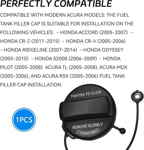 17670-SHJ-A31 غطاء غاز لسيارة Honda Accord بديل غطاء الوقود لهوندا 2005-2007 Accord، 2005-2006 CRV، 2006-2011 Element، 2005-2008 Pilot، 2006-2009 S2000 & Acura 2005-2006 MDX، RSX، TL، TSX in Saudi Arabia