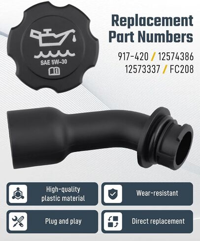 Engine Oil Filler Tube with Oil Filler Cap 917-420 FC208 Fit for GMC Yukon Sierra Envoy, Fit for Chevrolet Tahoe Silverado, Compatible with Cadillac Buick Hummer Etc, Replace 12574386 12573337 in Saudi Arabia