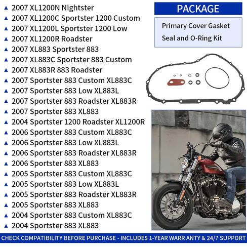 حشية الغطاء الأساسي، مجموعة الختم والحلقة الدائرية للرياضي 883 1200 Iron 883 1200 Roadster XL1200 XL1200X XL883 XL883L XL883R XL883C XL1200T XL1200R XL1200N XL1200C XL1200V XL883N #34955-04 in Saudi Arabia