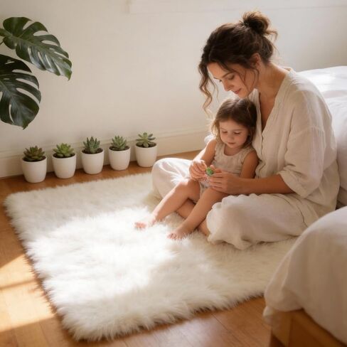 2x3 Solid Fluffy Black Area Rug – Washable, Durable, Small Bedroom Rug, Non-Slip High Pile Shag Rugs for Living Room, Bedroom, Bedside, Dorms,Grils Rooms, Kids Room, Soft Indoor Floor Carpet in Saudi Arabia