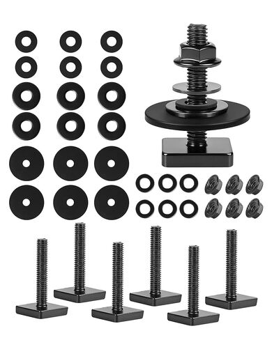 T Slot Bolts for Thule, Yakima Roof Rack Cross Bars, Platform, Cargo Basket, Stainless Square T Track Bolt Adapter to Secure Bike/Ski/Kayak Rack, Solar Panel, Awning, M6x35mm, 4mm Thick, Black in Kuwait