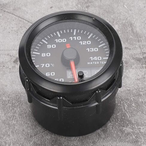 Water Temp Meter, 2in 52mm ABS Car Electronic Water Temp Meter Temperature Analog Gauge with Sensor 7 Colors LED Universal in Saudi Arabia