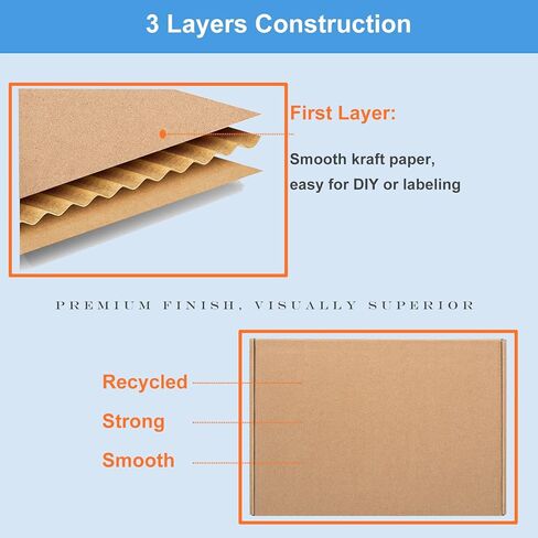 صناديق شحن مقاس 6x4x3 بوصة 60 عبوة - صندوق بريد من الورق المقوى المموج البني للأعمال الصغيرة، مستلزمات تغليف بريد الأدب المتوسط in Kuwait