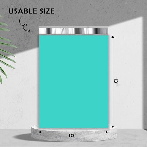 Yens Poly Mailers 10X13 100 حزمة أزرق مخضر، مغلفات شحن لاصقة ذاتية الغلق قوية مقاومة للماء للشحن والبريد والتعبئة M4 in Kuwait