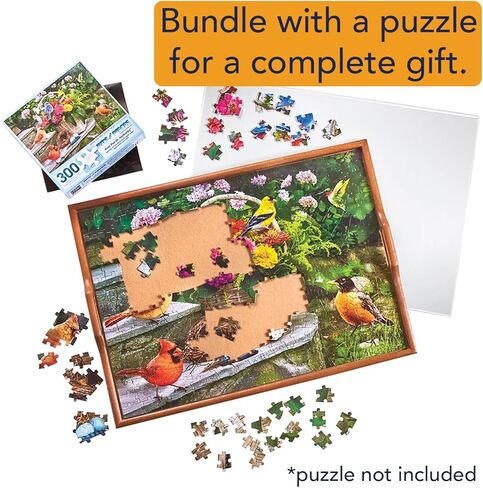 Bits and Pieces Jigsaw Puzzle Serving Tray - Wood Tray Holds 18" x 24" Jigsaw Puzzles, Removable Acrylic Puzzle Cover - Puzzling Accessories in Saudi Arabia