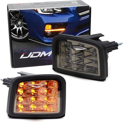 iJDMTOY عدسة شفافة كهرماني LED إشارات الانعطاف الأمامية متوافقة مع 15-21 Subaru WRX/STi، عدسة مدخنة بنمط JDM للواجهة الأمامية in Saudi Arabia
