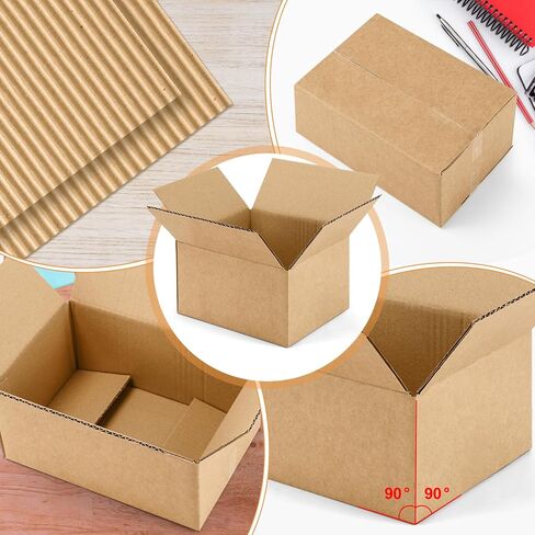 25 Pack 7x5x4 Inches Shipping Boxes, Kraft Corrugated Mailer Boxes, Heavy Duty Cardboard Box, Small Shipping Box for Shipping Packaging Mailing Storage Small Business in Kuwait