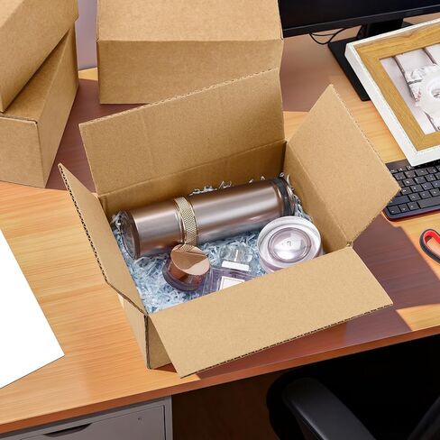 25 Pack 7x5x4 Inches Shipping Boxes, Kraft Corrugated Mailer Boxes, Heavy Duty Cardboard Box, Small Shipping Box for Shipping Packaging Mailing Storage Small Business in Kuwait