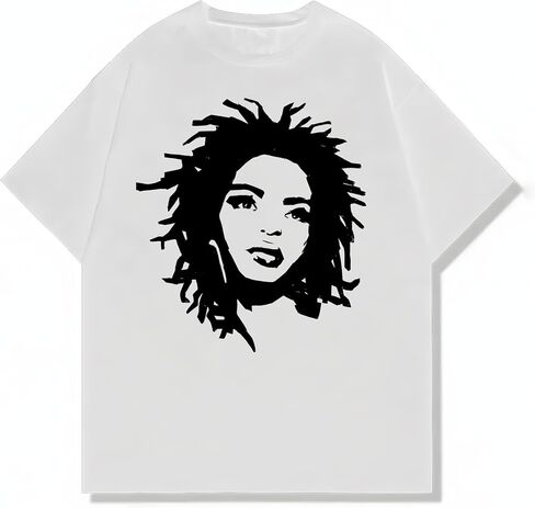 Iconic The Miseducation of Lauryn Music Hill، تي شيرت برسوم Y2K عتيق للجنسين، نمط الجرونج في الشوارع، جمالي قديم in Saudi Arabia