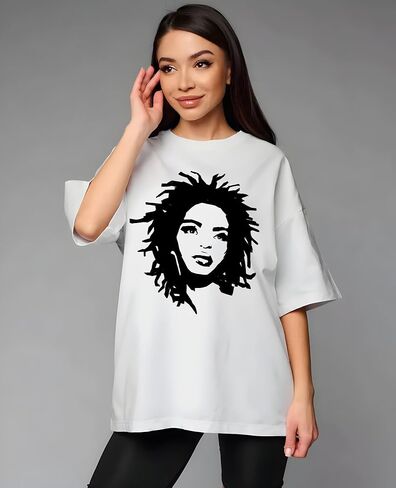 Iconic The Miseducation of Lauryn Music Hill، تي شيرت برسوم Y2K عتيق للجنسين، نمط الجرونج في الشوارع، جمالي قديم in Saudi Arabia