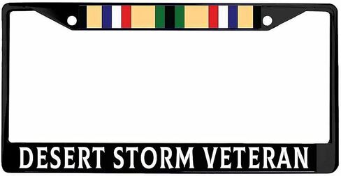 غطاء حامل بطاقة الرسم بإطار لوحة الترخيص بلمسة نهائية سوداء من Desert Storm Veteran مقاس 12 × 6 in Saudi Arabia