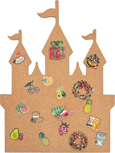 Castle Pin Display Cork Board - 14x11 inch Enamel Pin Board for Brooch and Pin Collection Display, Ideal for Home, Office and School Decor in Saudi Arabia