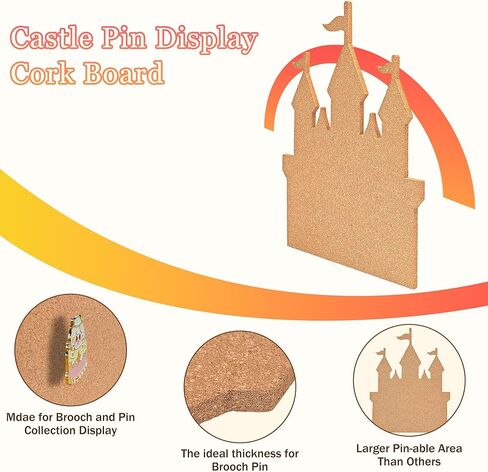 Castle Pin Display Cork Board - 14x11 inch Enamel Pin Board for Brooch and Pin Collection Display, Ideal for Home, Office and School Decor in Saudi Arabia