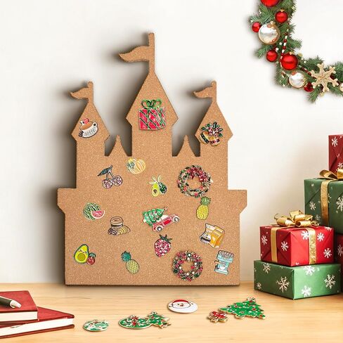 Castle Pin Display Cork Board - 14x11 inch Enamel Pin Board for Brooch and Pin Collection Display, Ideal for Home, Office and School Decor in Saudi Arabia