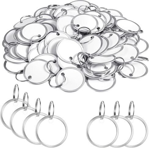 70Pcs Key Tags, Key Tags with Labels, Luggage Tag Keys Labels with Ring, Writable Name Taging Metal Rings for Name, Luggage, Bags, Car and Door Keys in Saudi Arabia