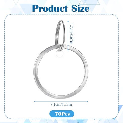 70Pcs Key Tags, Key Tags with Labels, Luggage Tag Keys Labels with Ring, Writable Name Taging Metal Rings for Name, Luggage, Bags, Car and Door Keys in Saudi Arabia