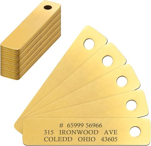 50 Pcs Brass Tags for Trapping Copper Tags Crab Trap Identification Tag Trapping Supplies for Hunting Wildlife Tracking Outdoor Equipment in Kuwait