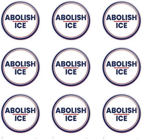 Abolish ICE Button - Immigration Reform Pin - Political Protest Badge - Anti-ICE Message - 2.25 Inch White Blue Red Strike Button in Saudi Arabia