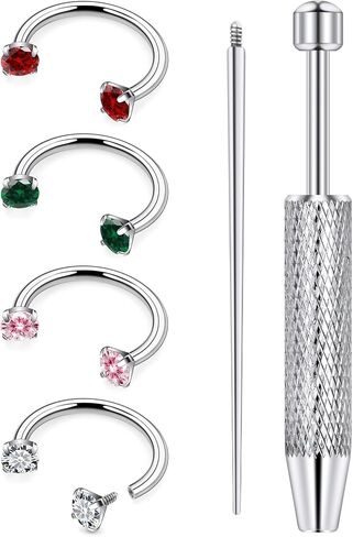 20G 18G 16G 14G حدوة الحصان الحاجز الأنف الدائري ثقب المجوهرات F136 التيتانيوم موضوع داخلي دائري الحديد Daith Rook القرط مبتسم الأفعى لدغة الشفاه الدائري ثقب المجوهرات للنساء تشيكوسلوفاكيا in Kuwait