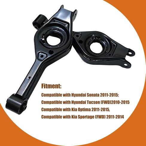 2PCS Rear Lower Control Arm Compatible with Hyundai Sonata 2011–2014, Tucson 2010-2015(FWD), Kia Optima 2011–2015,Sportage 2011-2014(FWD), Replaces# 55210-3S050, 55220-3S050 Driver & Passenger Side in Saudi Arabia