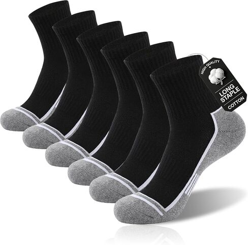 Urban Virgin Men Athletic Quarter Running Compression Socks Cotton Cushioned Athletic Ankle Moisture Wicking Socks Women in Saudi Arabia