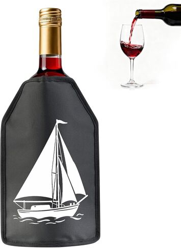 مبرد زجاجات النبيذ، غلاف مبرد النبيذ، غلاف تبريد النبيذ للزجاجة يحافظ على النبيذ أو الشمبانيا أو المشروبات باردة لساعات، واقٍ، ومحمول in Kuwait