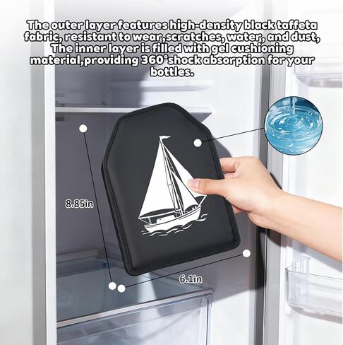 مبرد زجاجات النبيذ، غلاف مبرد النبيذ، غلاف تبريد النبيذ للزجاجة يحافظ على النبيذ أو الشمبانيا أو المشروبات باردة لساعات، واقٍ، ومحمول in Kuwait