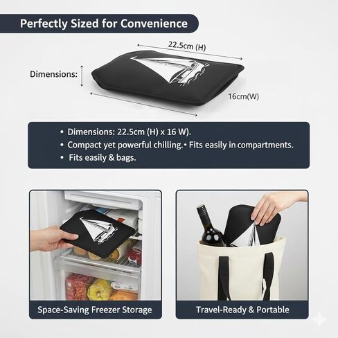 مبرد زجاجات النبيذ، غلاف مبرد النبيذ، غلاف تبريد النبيذ للزجاجة يحافظ على النبيذ أو الشمبانيا أو المشروبات باردة لساعات، واقٍ، ومحمول in Kuwait