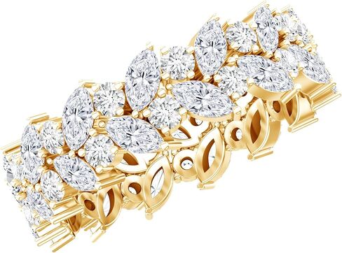 خاتم زفاف معتمد من Lab Grown Diamond، جودة EF-VS، خاتم الخلود من تصميم Marquise Diamond - هدية فريدة للنساء in Saudi Arabia
