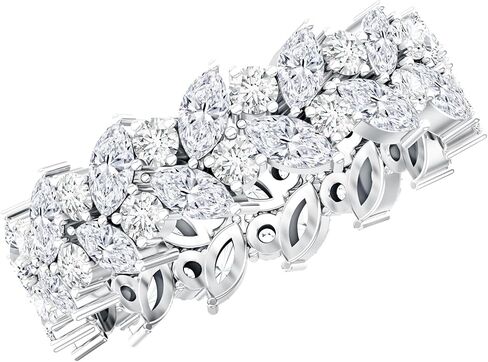 خاتم زفاف معتمد من Lab Grown Diamond، جودة EF-VS، خاتم الخلود من تصميم Marquise Diamond - هدية فريدة للنساء in Saudi Arabia