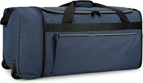 حقيبة دفل قابلة للطي مع عجلات، حقيبة دفل كبيرة سعة 80 لتر للسفر، حقيبة حمل للرجال والنساء in Kuwait