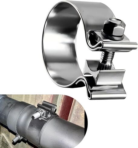 1 PC Exhaust Clamp, 2.5" Narrow Band Muffler Clamp for Exhaust Pipe Muffler Pipe Catalytic Converters, Stainless Steel Sealing O-Ring Connection Clip, Universal for Most Cars (Silver) in Saudi Arabia