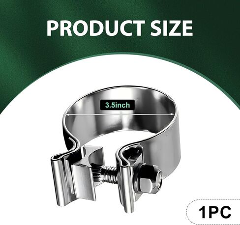1 PC Exhaust Clamp, 2.5" Narrow Band Muffler Clamp for Exhaust Pipe Muffler Pipe Catalytic Converters, Stainless Steel Sealing O-Ring Connection Clip, Universal for Most Cars (Silver) in Saudi Arabia