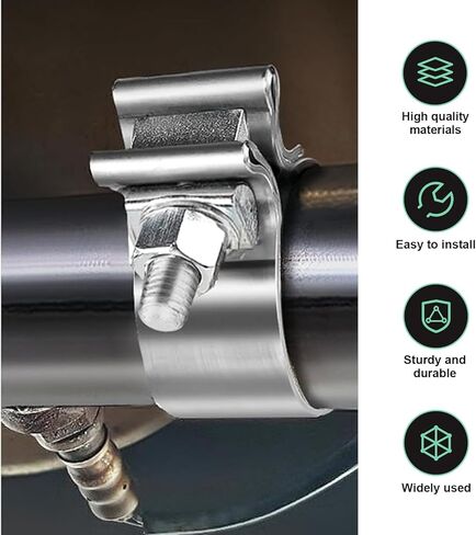 1 PC Exhaust Clamp, 2.5" Narrow Band Muffler Clamp for Exhaust Pipe Muffler Pipe Catalytic Converters, Stainless Steel Sealing O-Ring Connection Clip, Universal for Most Cars (Silver) in Saudi Arabia