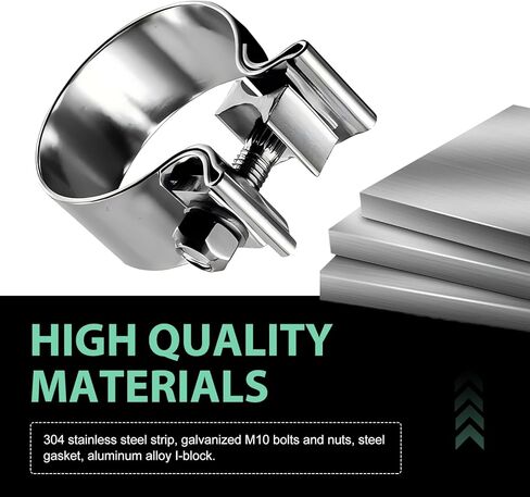 1 PC Exhaust Clamp, 2.5" Narrow Band Muffler Clamp for Exhaust Pipe Muffler Pipe Catalytic Converters, Stainless Steel Sealing O-Ring Connection Clip, Universal for Most Cars (Silver) in Saudi Arabia