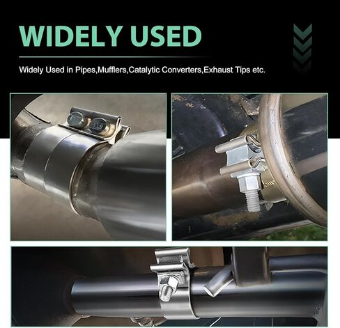 1 PC Exhaust Clamp, 2.5" Narrow Band Muffler Clamp for Exhaust Pipe Muffler Pipe Catalytic Converters, Stainless Steel Sealing O-Ring Connection Clip, Universal for Most Cars (Silver) in Saudi Arabia
