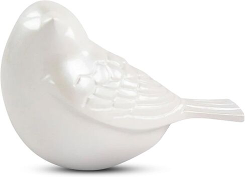 جرة صغيرة للرماد من OneWorld Memorials Songbird Bronze Memorial - جرة تذكار صغيرة جدًا - تحمل ما يصل إلى 5 بوصات مكعبة من الرماد - تذكارات حرق الجثث باللون الأبيض اللؤلؤي للرماد in Kuwait