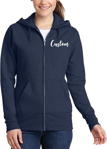 TEEAMORE Custom Womens Full-Zip Hoodie Sweatshirt Wedding Anniversary Bachelorette Bridal Shower in Saudi Arabia