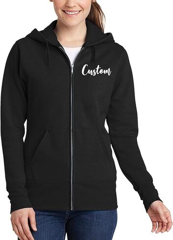 TEEAMORE Custom Womens Full-Zip Hoodie Sweatshirt Wedding Anniversary Bachelorette Bridal Shower in Saudi Arabia