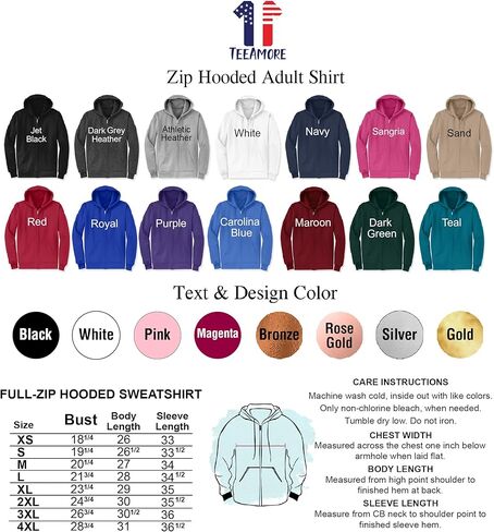 TEEAMORE Custom Womens Full-Zip Hoodie Sweatshirt Wedding Anniversary Bachelorette Bridal Shower in Saudi Arabia