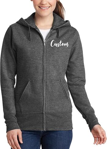 TEEAMORE Custom Womens Full-Zip Hoodie Sweatshirt Wedding Anniversary Bachelorette Bridal Shower in Saudi Arabia