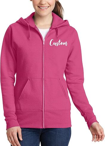 TEEAMORE Custom Womens Full-Zip Hoodie Sweatshirt Wedding Anniversary Bachelorette Bridal Shower in Saudi Arabia