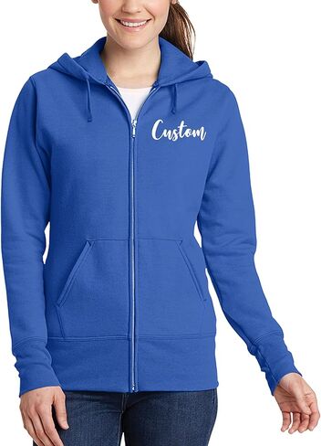 TEEAMORE Custom Womens Full-Zip Hoodie Sweatshirt Wedding Anniversary Bachelorette Bridal Shower in Saudi Arabia